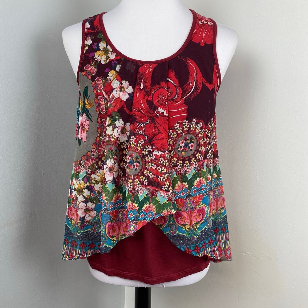 Desigual Maglia Donna Layered Sleeveless Tank Top XS - Picture 4 of 8